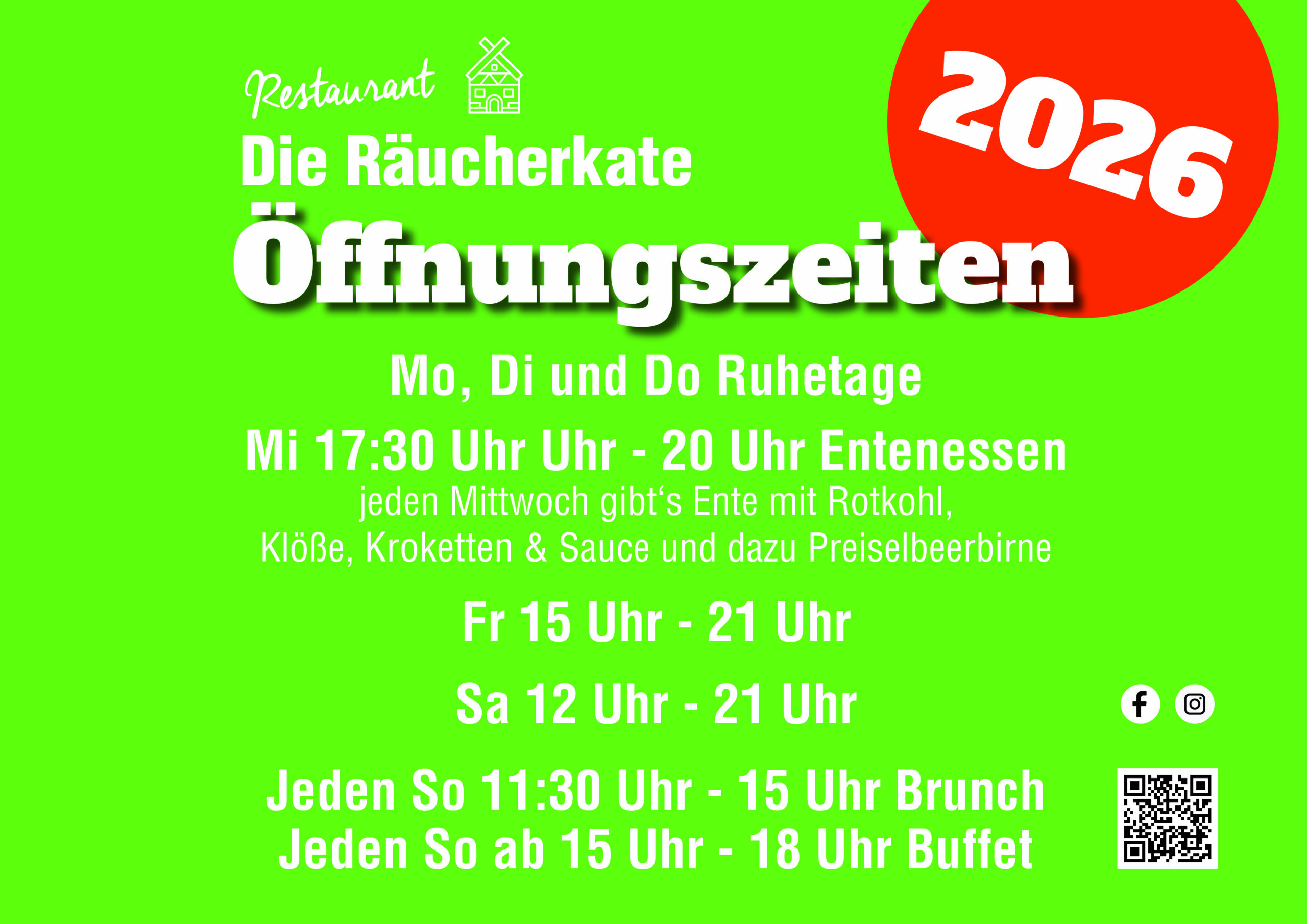 Restaurant Die Räucherkate in Stiepelse - Unsere neuen Öffnungszeiten ab dem 01.01.2026 - Jeden Sonntag Brunch & Buffet